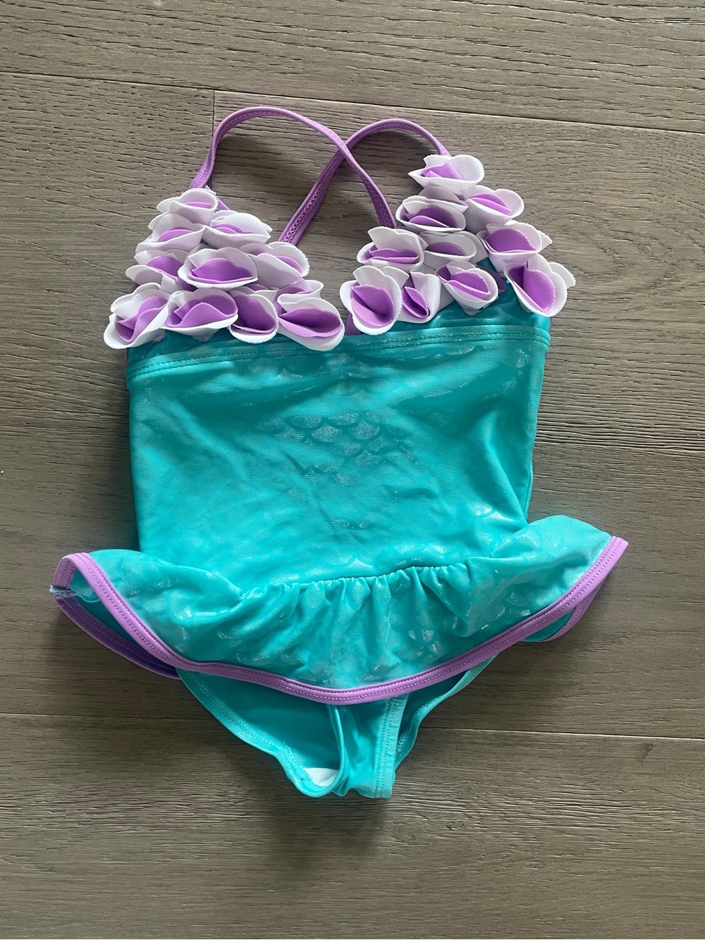 Floatimini Turquoise Ruffle One-Piece mermaid Swimsuit (2T)